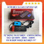 Sưởi Bể Cá Cao Cấp OGC Q5 500W, 800W, 1000W, Thiết Kế Sang trọng, Chống Bỏng Tay, Tích Hợp Nhiệt Kế